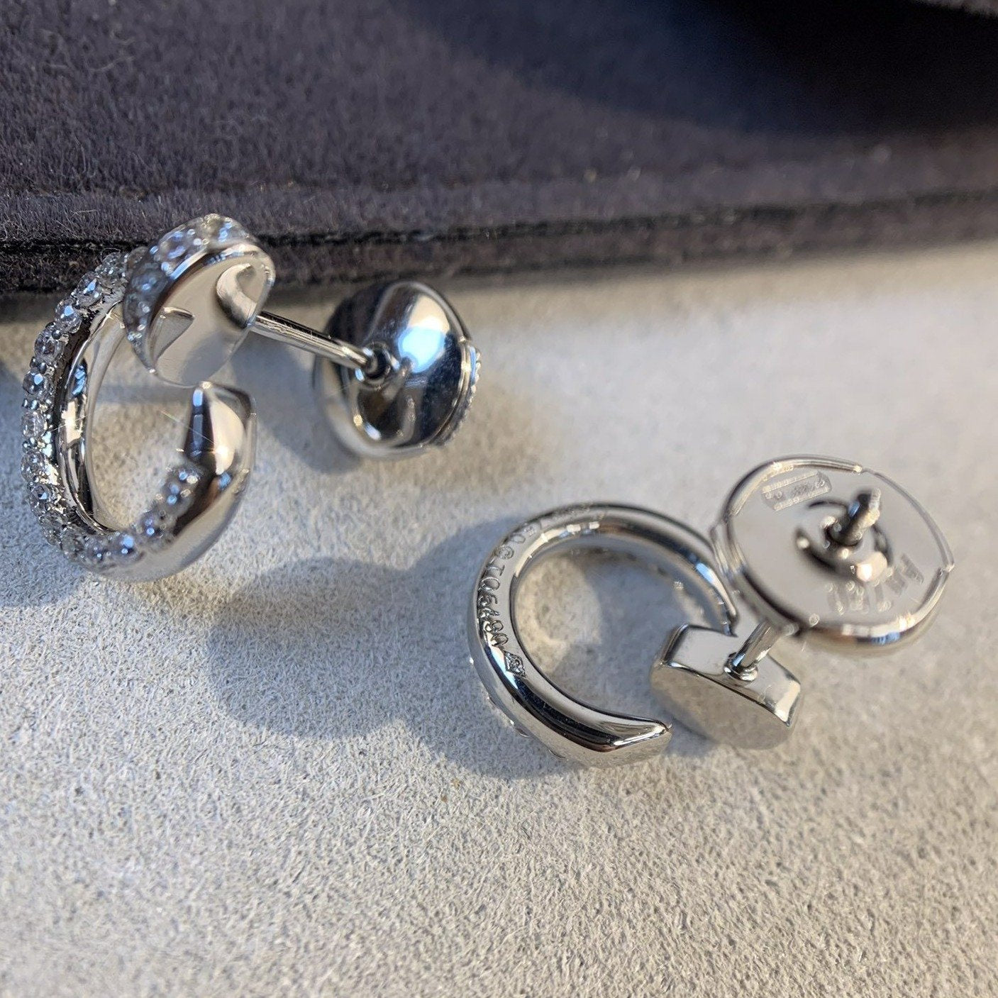 CARTIER JUSTE EARRINGS 3.65MM SILVER DIAMONDS
