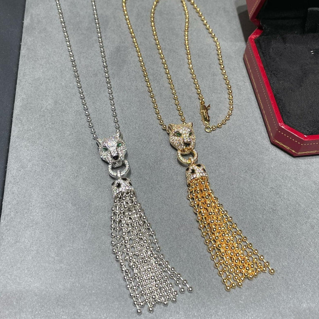 CARTIER PANTHERE PEDANT DIAMOND NECKLACE