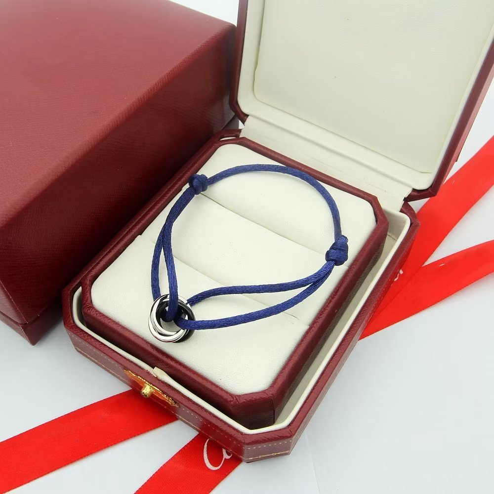 CARTIER TRINITY SILVER GREY TEXTILE BRACELET